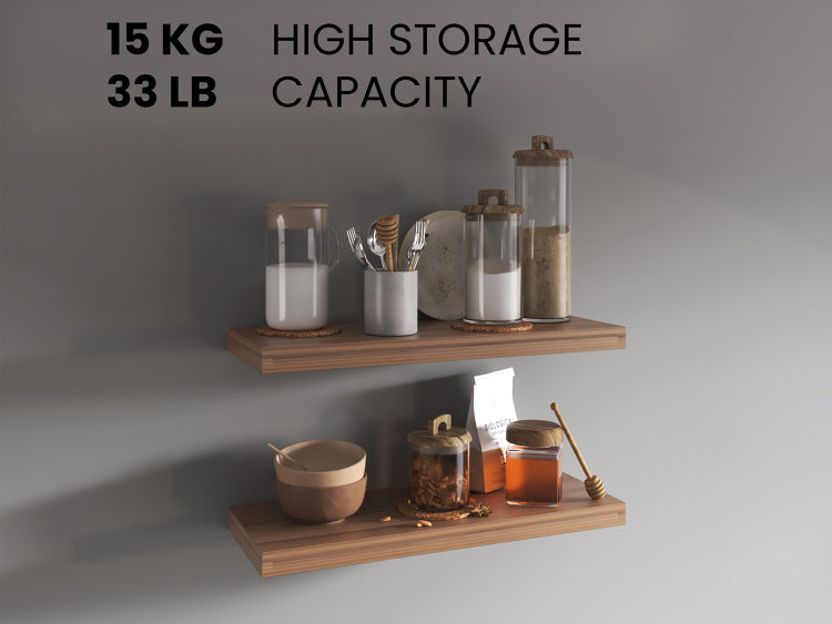 Ecco 31.5" Wide Floating Shelves Set Of 2, Shelves For Wall Decor For Bedroom, Bathroom Storage Shelves, Book Shelves For Living Room