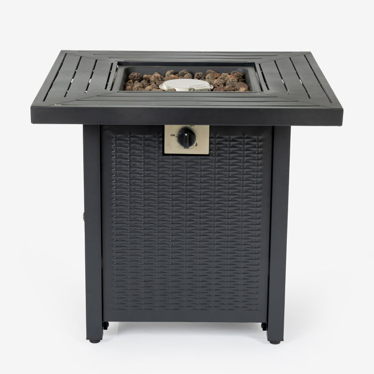 28 Inch Iron Square Propane Fire Pit Table