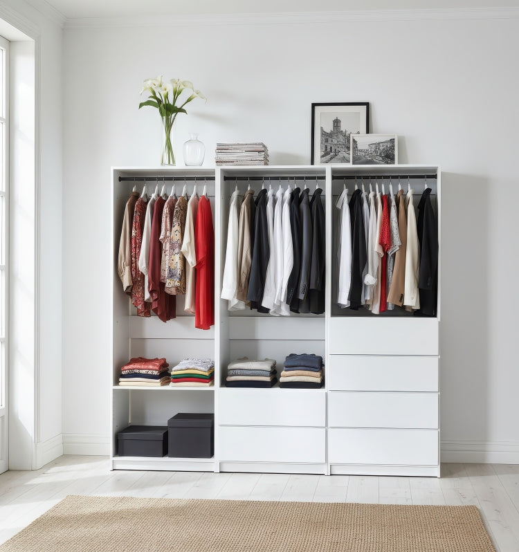 Prosper White Freestanding Walk In Wood Closet System