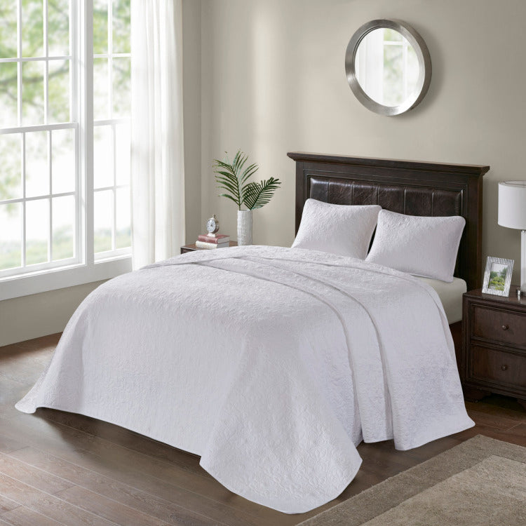 Reversible Bedspread Set White King