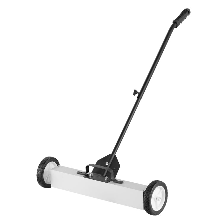 50Lbs Rolling Magnetic Sweeper With Wheels, Push Type Magnetic Pick Up Sweeper, 24 Inch Large Magnet Pickup Lawn Sweeper With Telescoping Handle, Easy Cleanup Of Workshop Garage Yard