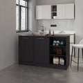 Wengue Kitchen Island With 2 Door And Open Storage