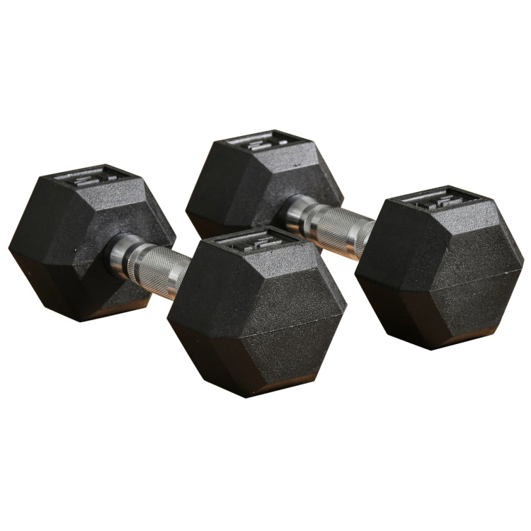 Soozier 2 X 15Lbs Hex Dumbbell Set Of 2, Rubber Weights Exercise Fitness Dumbbell With Non Slip Handles, Anti Roll, For Women Or Men Home Gym Workout