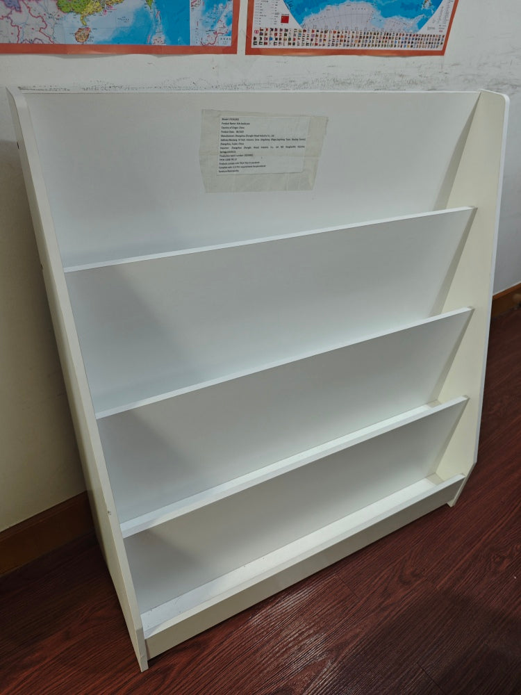 4 Tier Kids Bookshelf, Toddler Book Display Shelves, Helps Keep Bedrooms, Playrooms, And Classrooms Organized,White