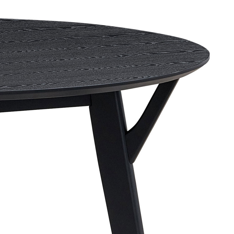 42.01 Inch Saving Place Table,Wooden Dining Table For 4 Persons,Modern Design Round Kitchen Table For Living Room,Apartment,Restaurant,Black