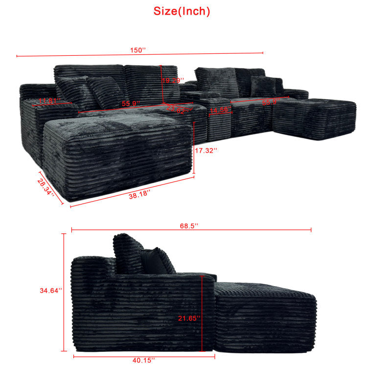 Sofa With Left Arm Facing Sectional Sofa Black