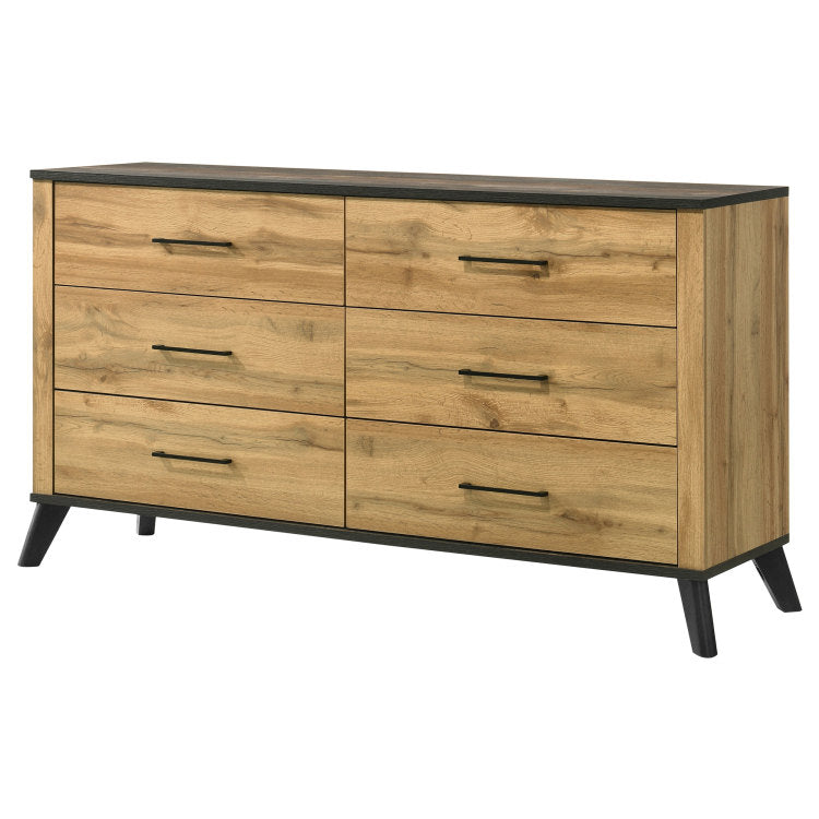 Fraser Natural Pine 6 Drawer Dresser Cabinet