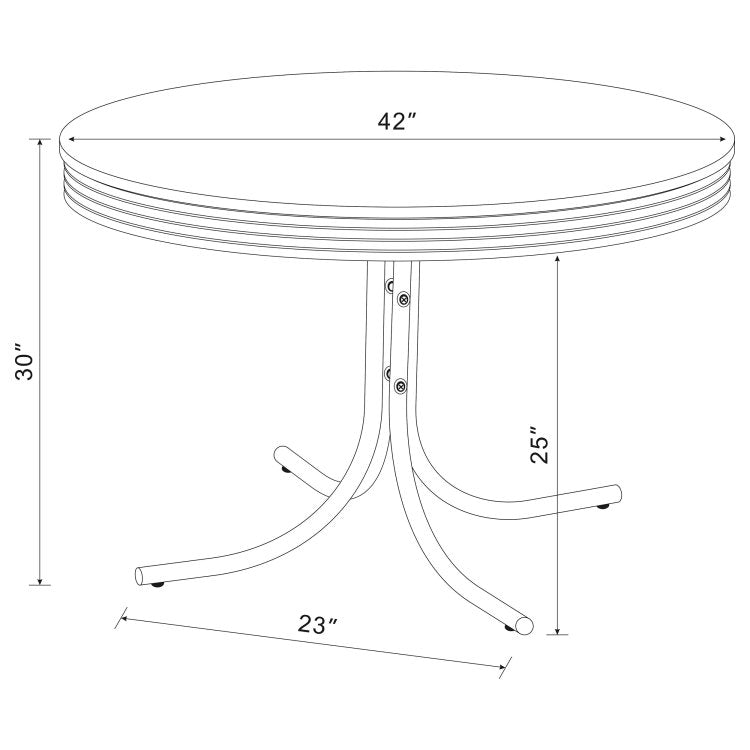 Marla White And Chrome 5 Piece Dining Set
