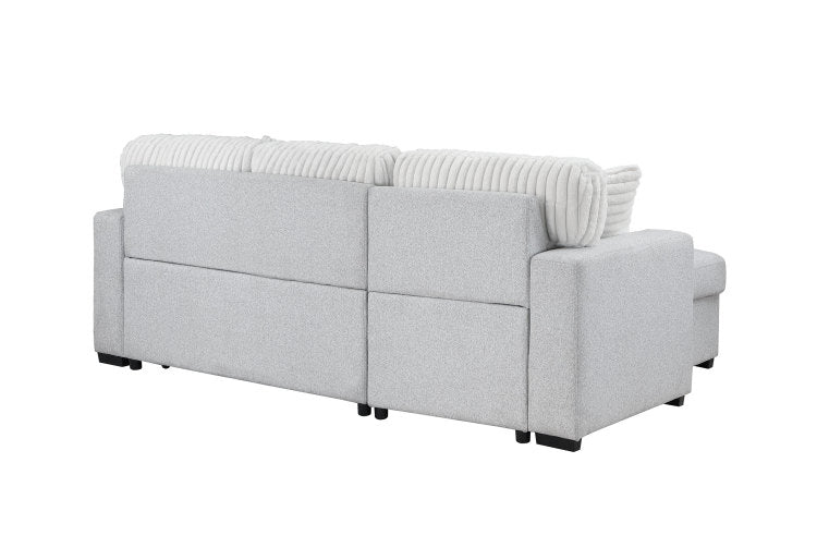 Ford Light Grey White Reversible Pull Out Sofa Bed