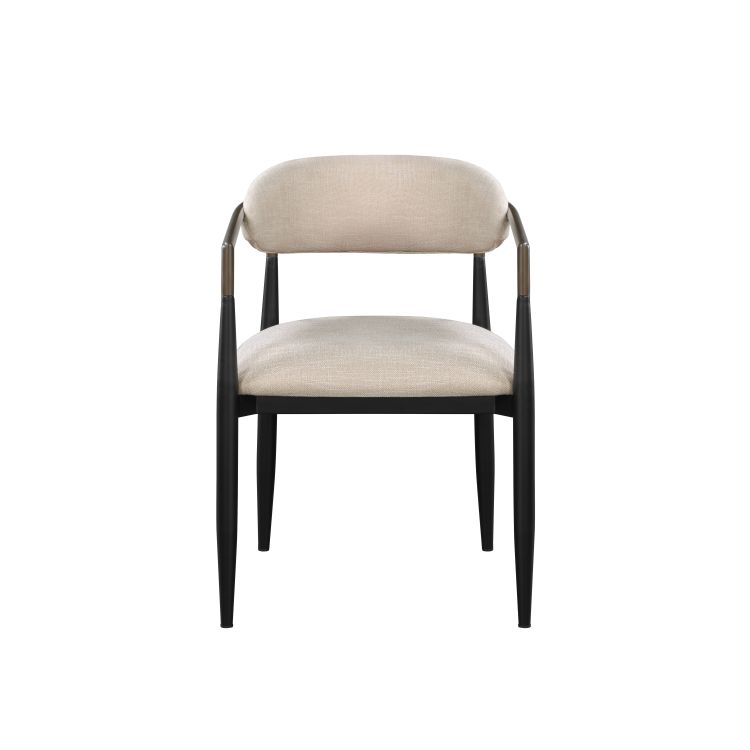 Beige And Black Armchair With Open Back Set Of 2