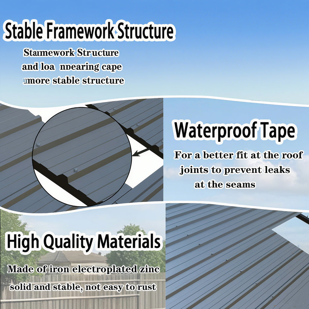Heavy Duty Carport 20 X 20 Shelter Perfect Solution For Vehicles, Boats & Equipment Durable, All Weather, Quick Assembly Spacious, Secure, Reinforced Gray White