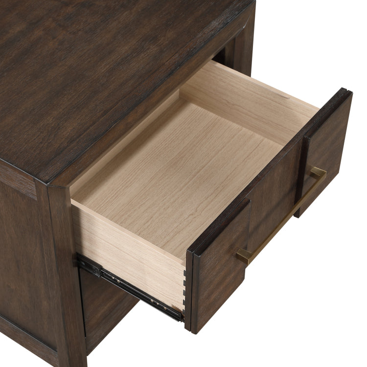 Kenzo Modern Style 2 Drawer Nightstand Made With Wood In Walnut Same As G150108534 Nj Inventory
