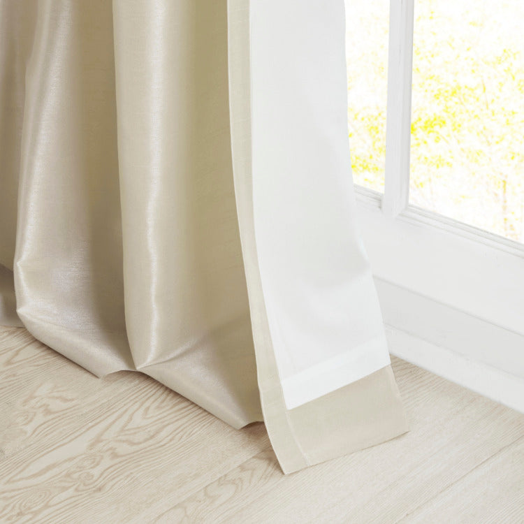 Twist Tab Lined Window Curtain Panel Champagne 50X95"