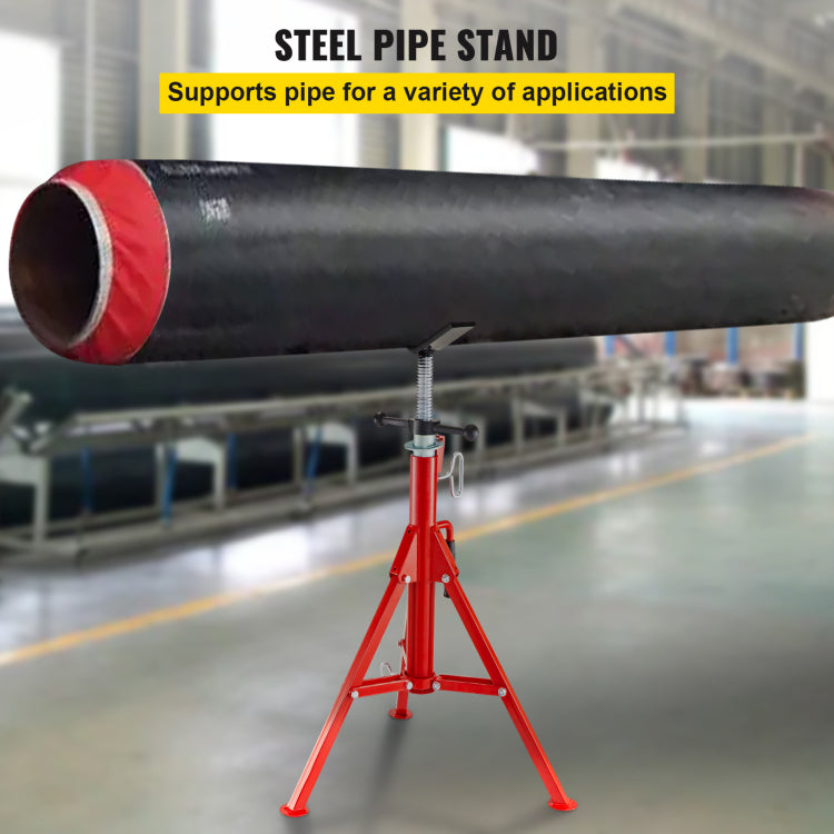 V Head Pipe Stand Adjustable Height 28 52 Inch, Pipe Jack Stands 2500 Lb. Capacity,Folding Portable Pipe Stands 1 2 To 12 Inch Pipe Supporting,Steel Jack Stands