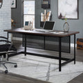 Industrial Table Desk With Spacious Work Surface, Brown Finish