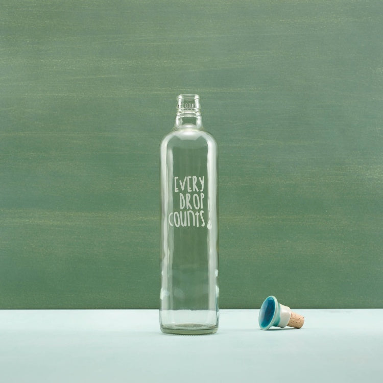 Drop Glass Water Bottle With Ceramic Stopper 750 Ml