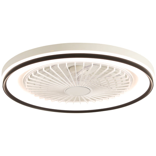 19 Inch Rgb Dimmable Led Enclosed Flush Mount Bladeless 6 Speed Remote Control For Bedroom Party