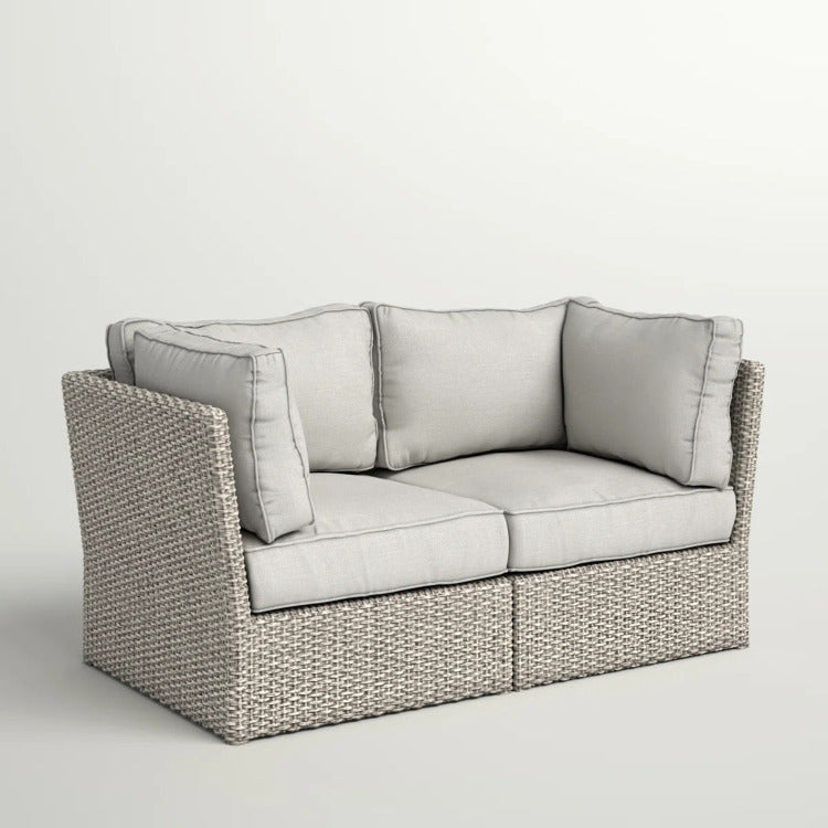 Outdoor Wicker Loveseat With Cushions Fully Assembled