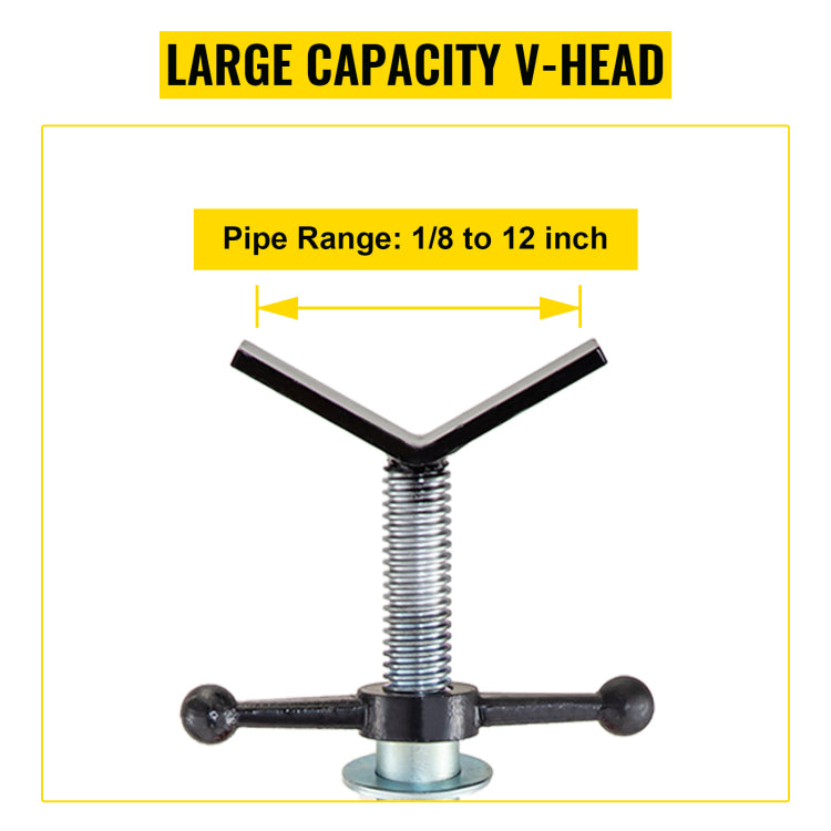 V Head Pipe Stand 1 8" 12" Capacity,Adjustable Height 28" 52 ,Pipe Jack Stands 2500 Lb. Load Capacity,Portable Folding Pipe Stands, Carbon Steel Body More Durable
