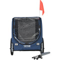 Dog Bike Trailer, Supports Up To 100 Lbs, Pet Cart Bicycle Carrier, Easy Folding Frame With Quick Release Wheels, Universal Bicycle Coupler, Reflectors, Flag, Collapsible To Store, Blue Black