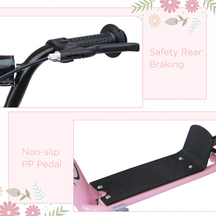 Homcom Kick Scooter For Kids 5 12 Years Old, Big Wheel Kids Scooter With Adjustable Height Handlebar, Non Slip Footplate, Rear Brake, Pink