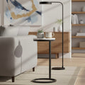Cerro Round Metal Accent Table With Marble Top