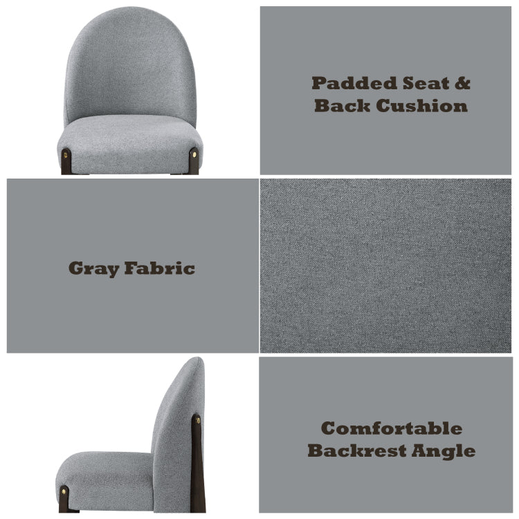 Clayten Gray Fabric And Espresso Finish Dining Chair Set Of 2