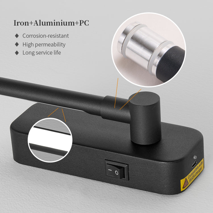 Rechargeable Wall Lights With Remote Control Led Picture Lights For Bedroom Wireless Magnetic Clip On Art Light Fixtures 3Cct Dimmable In Black