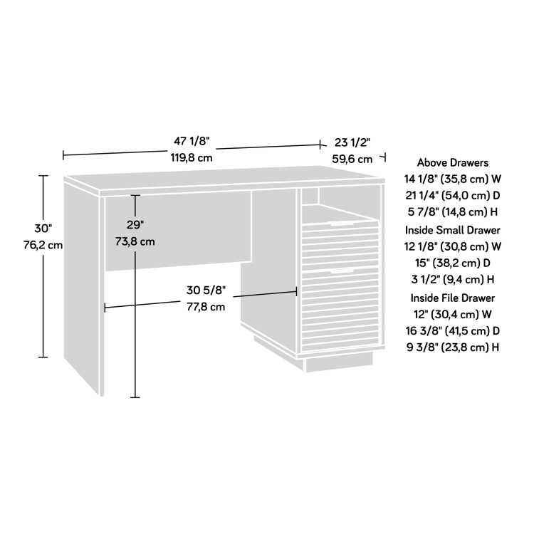 Modern Desk With 2 Spacious Drawers, Medium Gray Finish