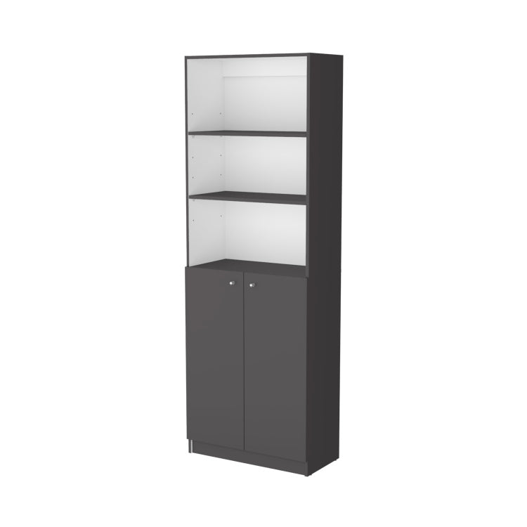 Sutton 2 Door Bookcase, Storage With Multi Level Shelves And Double Door Design