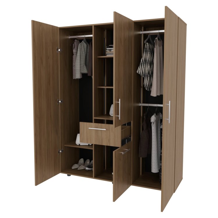 Natural Oak Armoire Multi Storage With One Drawer
