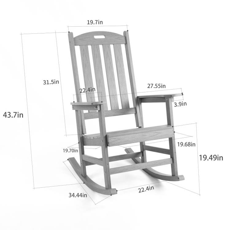 All Season Rocking Chair For Patio Leisure & Outdoor Lounge Area Relaxation Moments,Hips Material