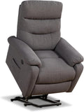 Contemporary Lift Chair Recliner With Grey Fabric Upholstery