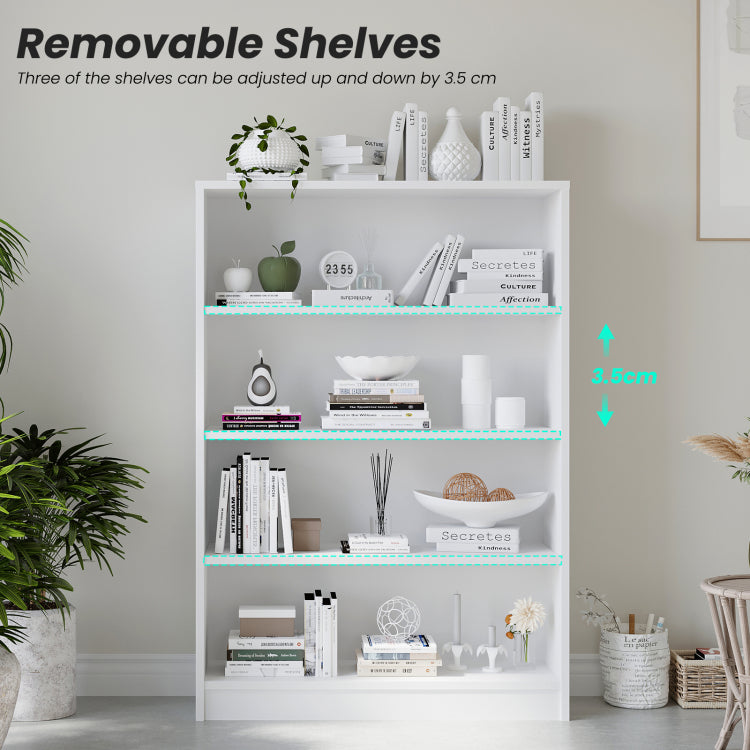 Bookshelf For Bedroom 4 Shelf Office Bookcase 48 Inches Tall Modern Wood Bookshelf For Living Room 4 Tier Wide Manga Bookshelves Library Bookcase