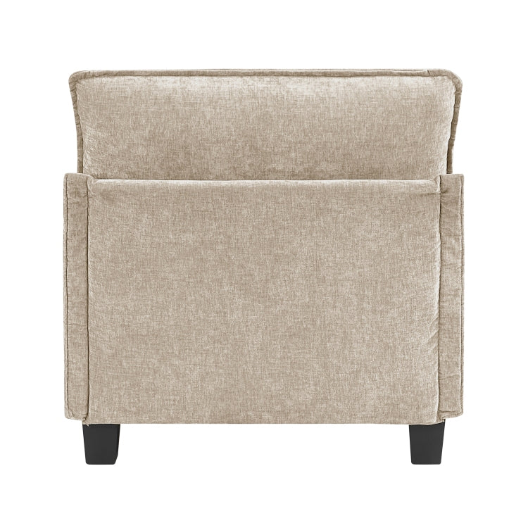 Modern Style Armless Chair Taupe Chenille Fabric Upholstery Contemporary Living Room Furniture 1Pc Durable Plywood Plush Comfort