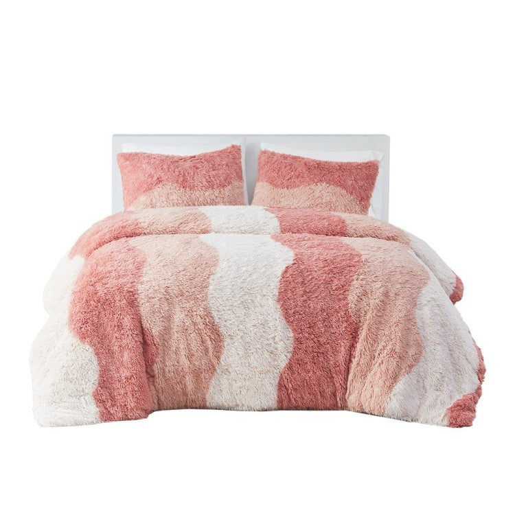 Twin Twin Xl Ombre Shaggy Faux Fur Comforter Set