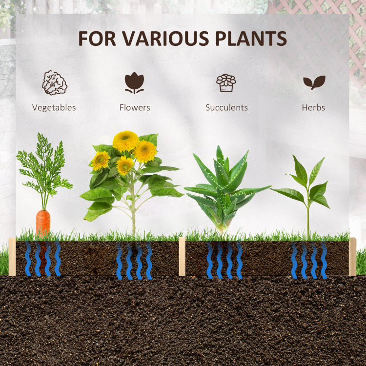 Outsunny Wooden Raised Garden Bed, Hexagon Screwless Planters For Outdoor Plants, Vegetables, Flowers, Herbs, 39" X 36" X 6", Natural Wood