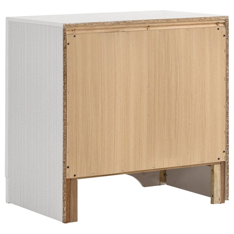 White 2 Drawer Nightstand With Hidden Jewelry Tray
