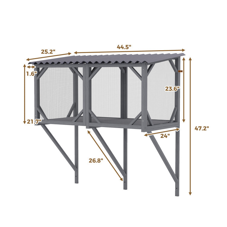 Cat Catio, Cat Window Perch For Large Indoor Cats For Sunbathing, Napping & Overlooking, Wooden Cat Window Hammock For Safely Enjoying The Outdoor Sights Scents And Sounds