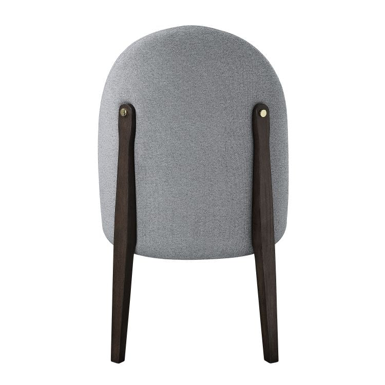 Clayten Gray Fabric And Espresso Finish Dining Chair Set Of 2