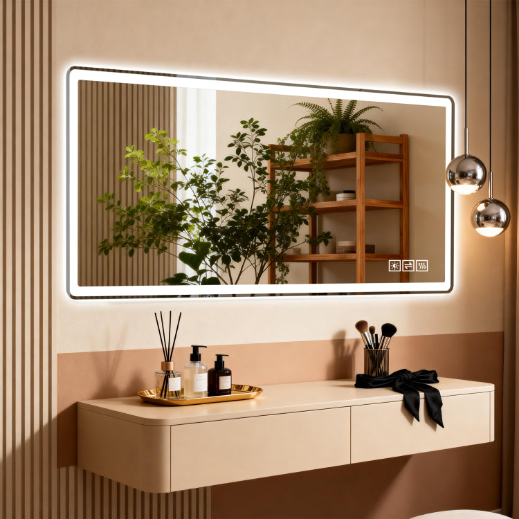 28*60Inch Led Bathroom Vanity Mirror ,Wall Mirror,Anti Fog, Dimmable,Shatter Proof Tempered Glass, Ideal For Bathroom Wall Decor, Beauty Makeup And Shaving