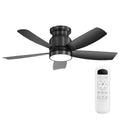 42 Inch Flush Mount S With Led Light 22W And Remote Control 5 Abs Fan Blades For Bedroom