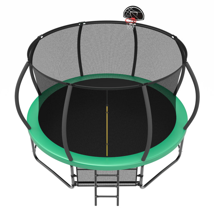14Ft Trampoline With Enclosure Recreational Trampolines With Ladder And Antirust Coating, Astm Approval Outdoor Trampoline For Kids