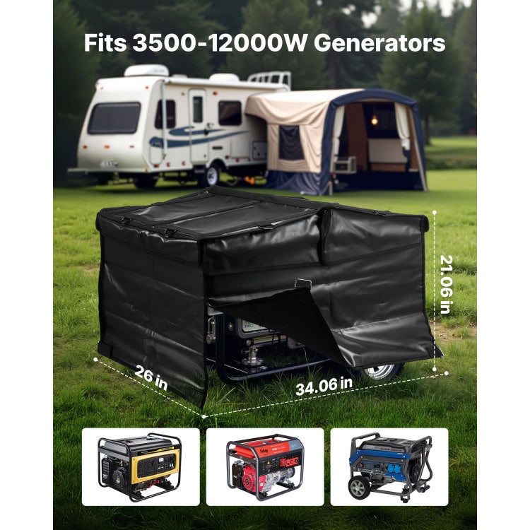 Generator Cover Universal Waterproof Cover 420D For 3500 12000W 34X26X21In