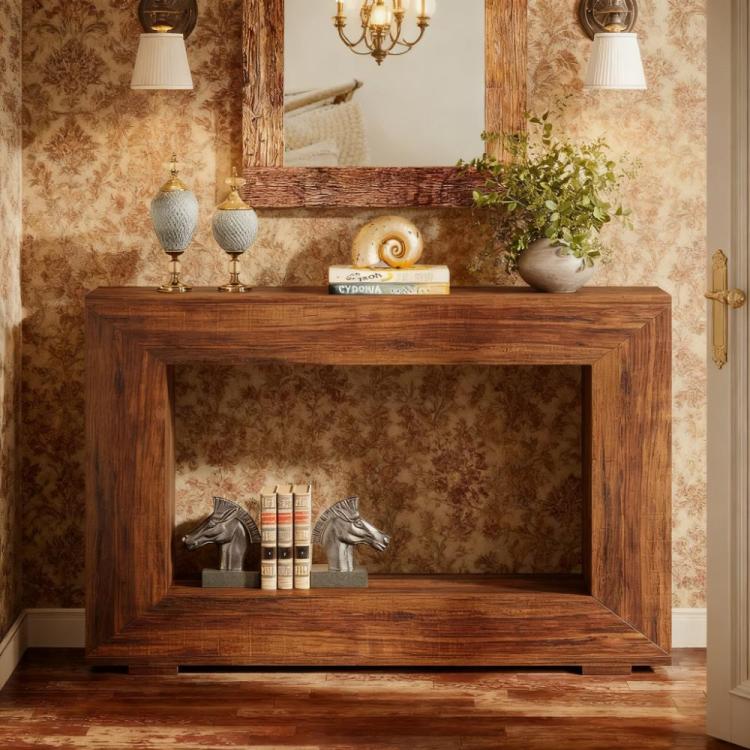 47 Inches Wooden Console Table, Narrow Long Wood Sofa Table, Living Room Table Entryway Console Table
