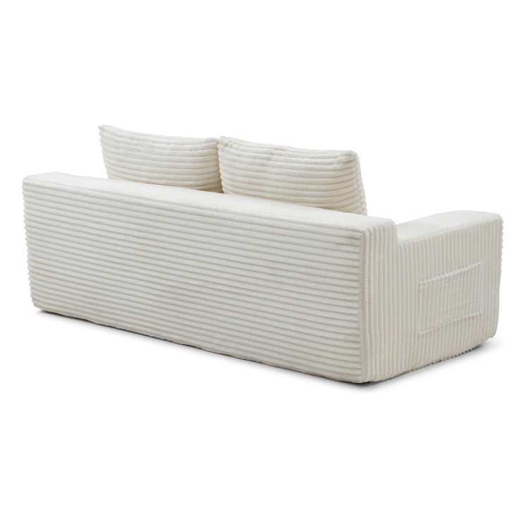 Memory Foam Cloud Loveseat Sofa, 2 In 1 Convertible Folding Couch Bed, No Assembly Compressed Corduroy Floor Lounge Sofa For Apartment Office Bedroom Living Room
