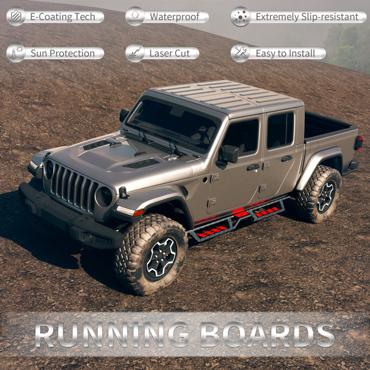 Two Color 6 Running Boards For 2020 2026 Jeep Gladiator Jt 4 Door,Side Steps
