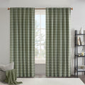 Plaid Faux Leather Tab Top Curtain Panel With Fleece Lining Only 1 Pc Curtain Panel