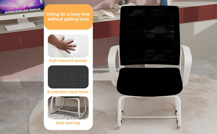 Minimalist Modern Office Chair Metal Frame, Soft & Comfortable, Home & Office Use, Multiple Colors Available