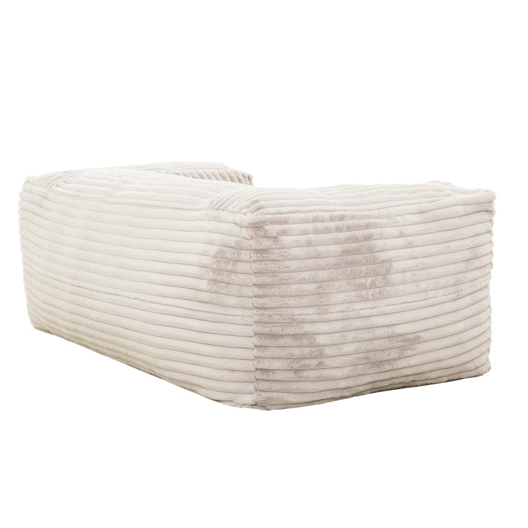 Living Room 71 In Memory Foam Bean Bag Sofa, Soft Fabric Lounger Chair Bean Bag With Armrest, Beige